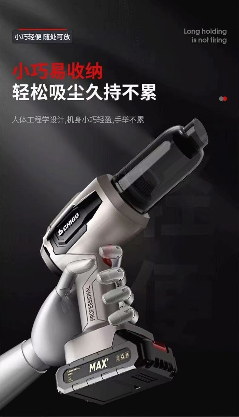 Zhigao Car Vacuum Cleaner with Wireless Charging, Strong Suction for Car and Home Use, Powerful Handheld Lithium Battery