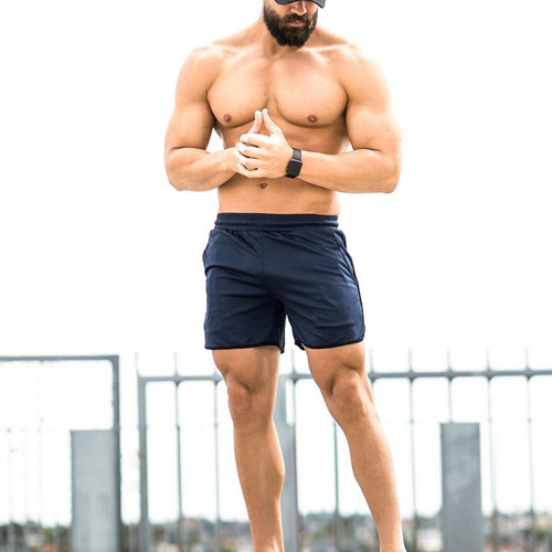 Shorts, men's sports shorts, thin mesh, quick-drying casual running, breathable quarter pants, medium pants, men