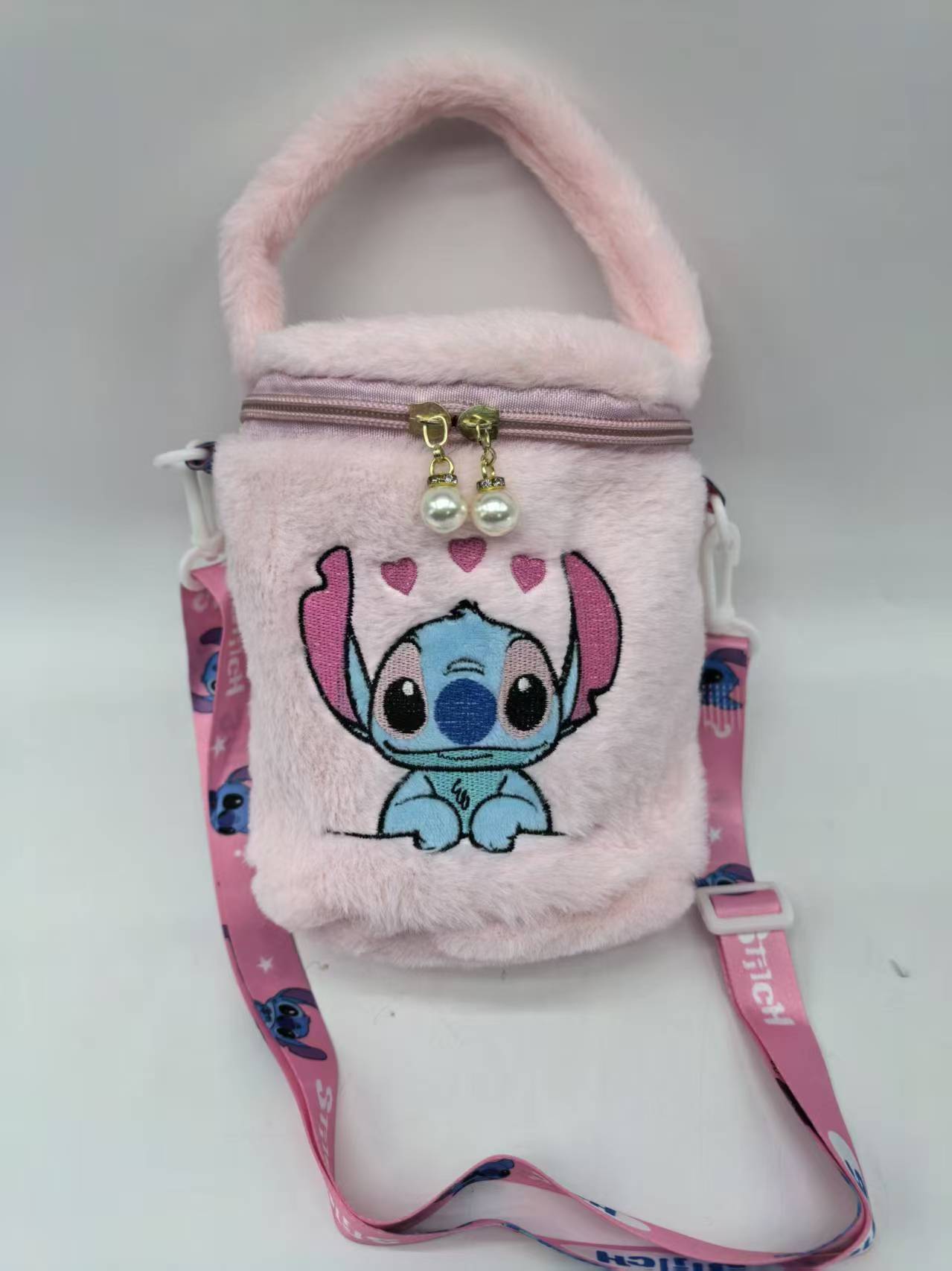 Portable cosmetic bag pink 15*16*14cm / 30cm