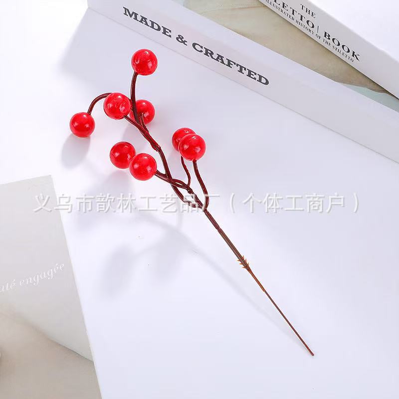 Ramas de Frutos Rojos Artificiales Plástico y PU para Bodas y Decoración del Hogar image 33