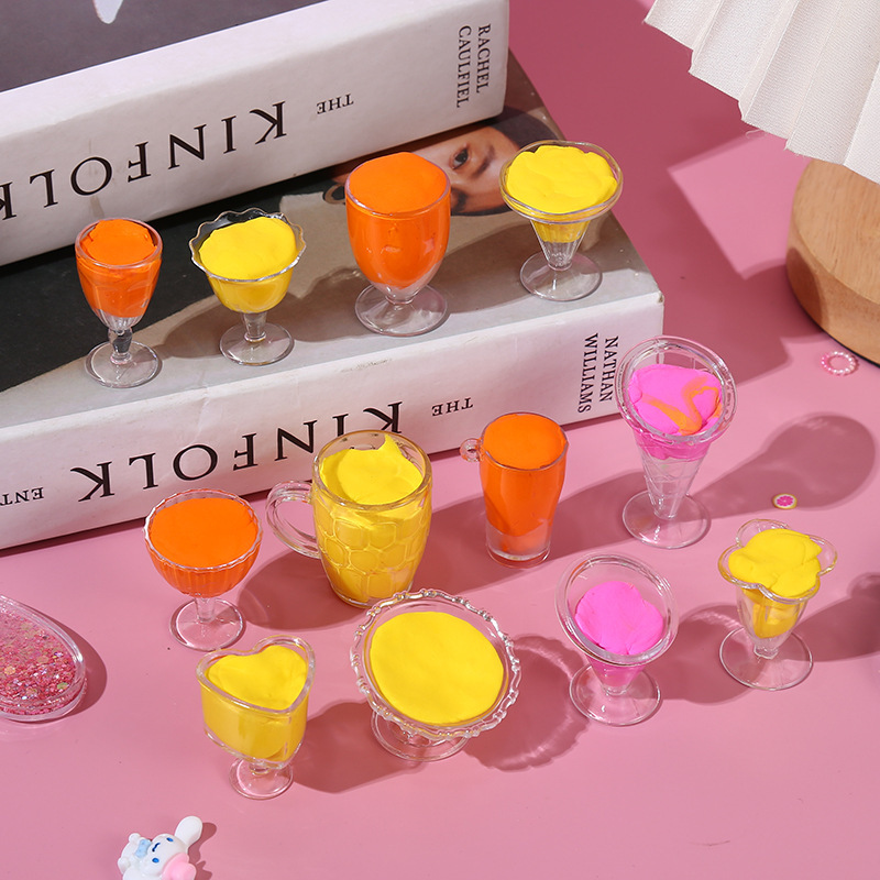 Ultra-light clay cream glue material food and play DIY accessories food and play Cup 12-piece ice cream sundae mini cup