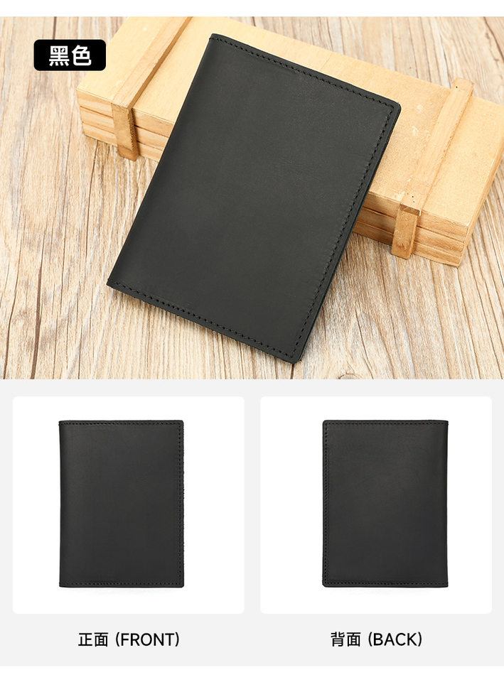 Ví đựng hộ chiếu đa năng bằng da bò thật cho nam, túi đựng thẻ và tiền xu thủ công — Màu nâu sẫm, màu đen, màu xanh lá cây chi tiết 15