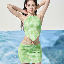 性感分体女欧美跨境速卖通亚马逊三件套小胸2024年新款批发游泳衣
