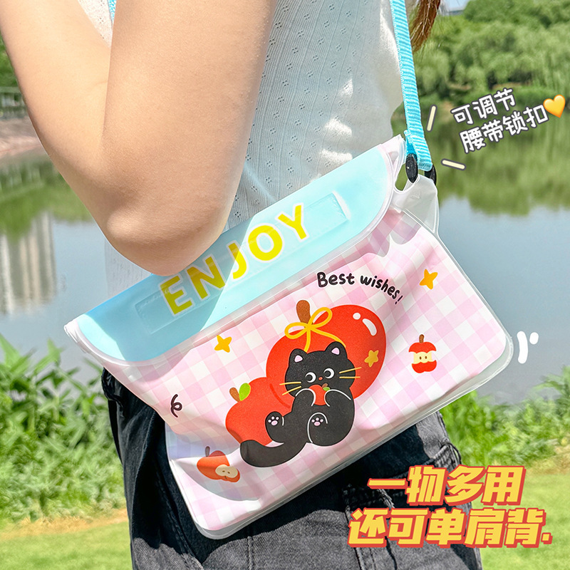 可爱卡通手机防水袋 气囊漂浮可触屏保护套 露营游泳手机袋子批发|undefined
