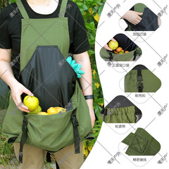 Cross-border supply source canvas picking apron vegetable fruit picking bag garden apron flower protective apron bag
