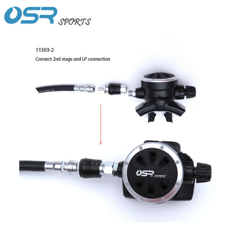 Regulador DE BUCEO 9/16 tubo de presión media macho y hembra dientes BCD baja presión interfaz rápida Válvula de empuje conector Conector