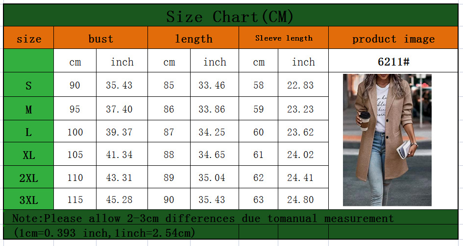 Long plus-size woolen coat for women