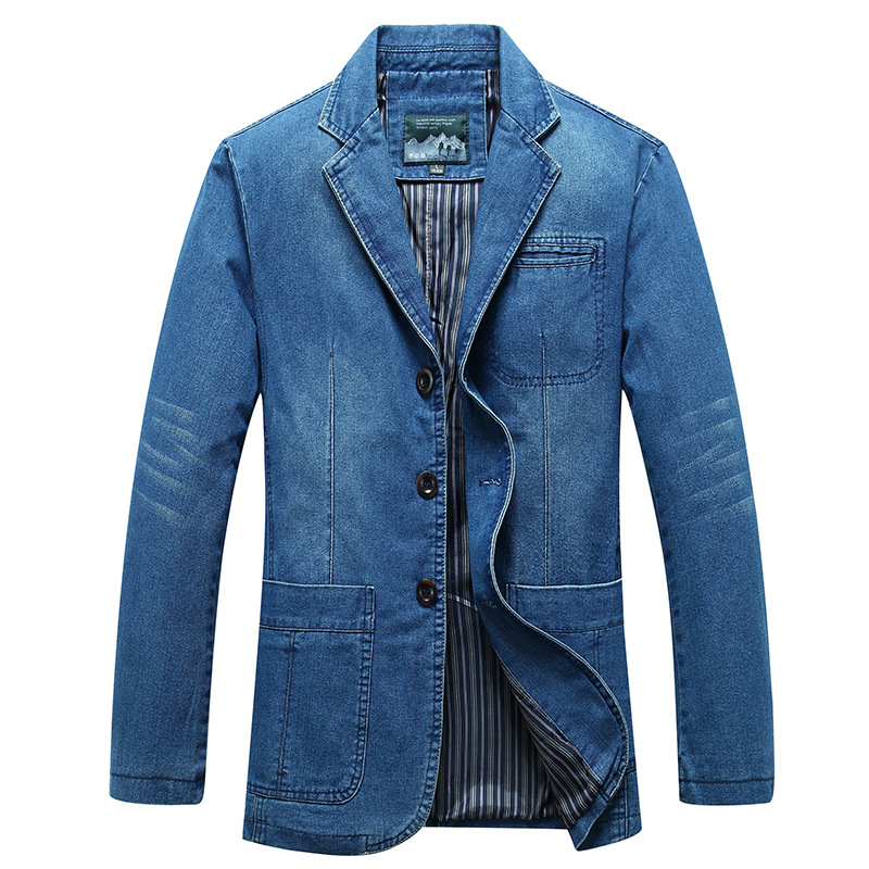 2024 spring and autumn new men's jacket business casual handsome Denim coat coat a generation of hair