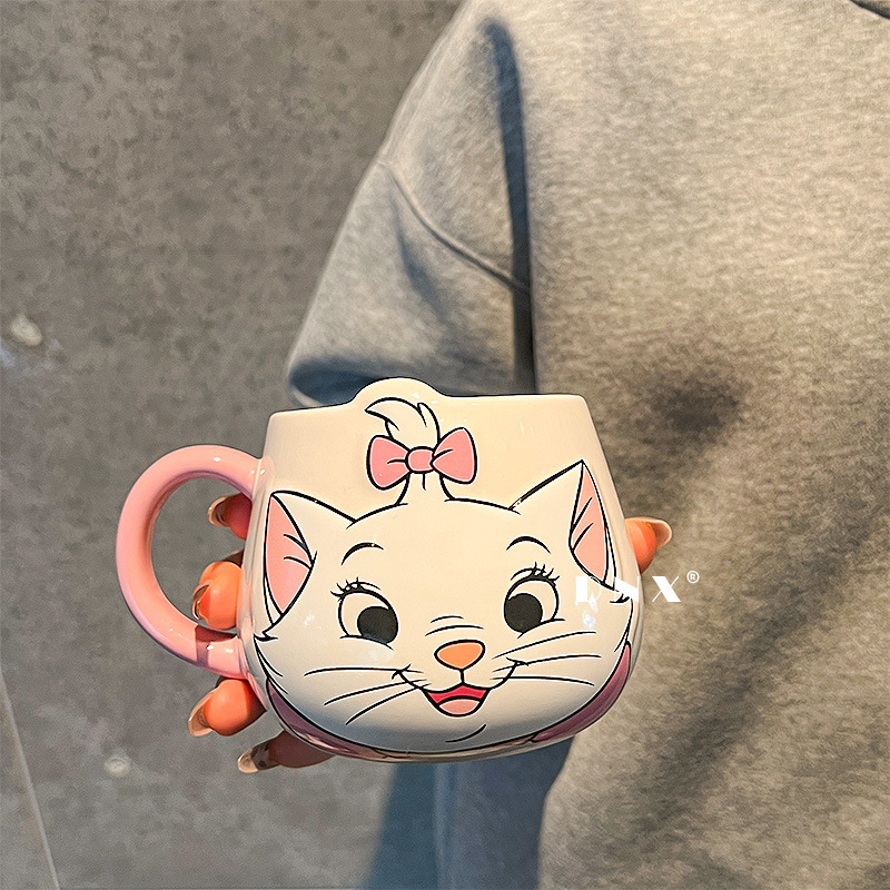 Nuevo Mary Cat Big Belly Taza Taza de café Taza de leche Taza de agua creativa Regalo de cumpleaños Caja de colores