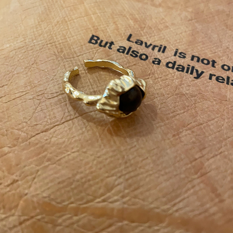 Anillo de apertura de espiga de circonio de vintage medieval anillo de todo fósforo de nicho femenino joyería de alta gama de lujo ligero retro