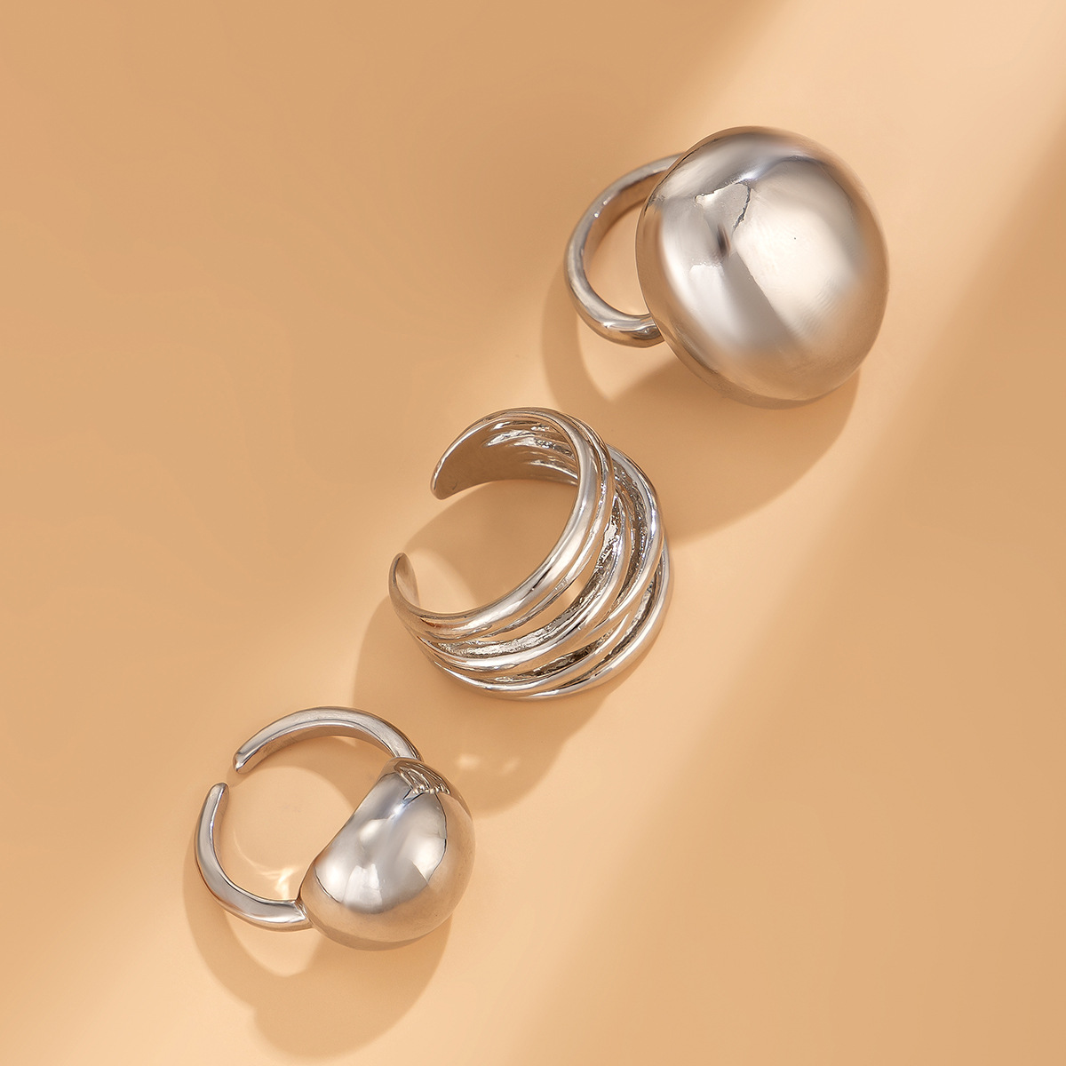 27g Weight Rings Classification 1 Set Quantity Holiday, Banquet, Selfie Occasion Alloy Material Printing Pattern Women's Gender Plating Design Punk Style Punk Printing Alloy Plating Women's Rings 6