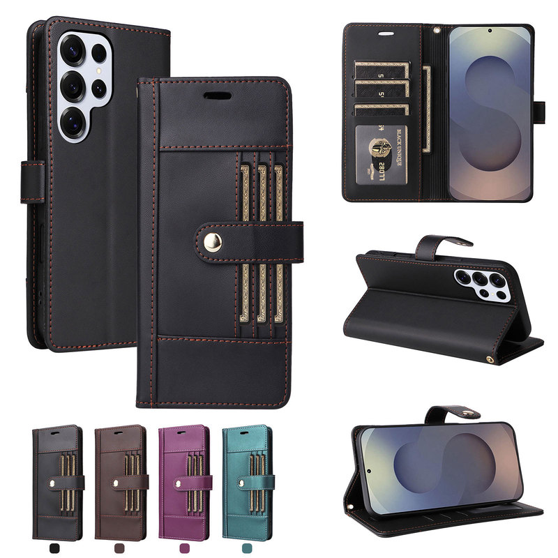 Suitable for Samsung A55/A36 Business Multi-Card Wallet Mobile Phone Leather Case A25/A35 Multi-Function Card Protective Case