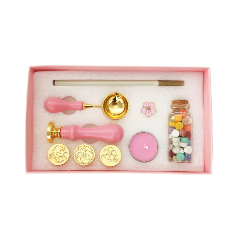 Fire paint seal set wholesale wax grain spoon hand account invitation envelope gift box seal wooden handle beeswax seal