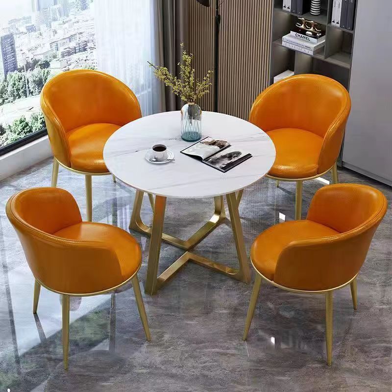 ミルクティーショップ、カフェ、ケータリングショップ、商談テーブルと椅子の組み合わせ、北欧のレセプション、カジュアルな営業所、小さな丸テーブル|undefined