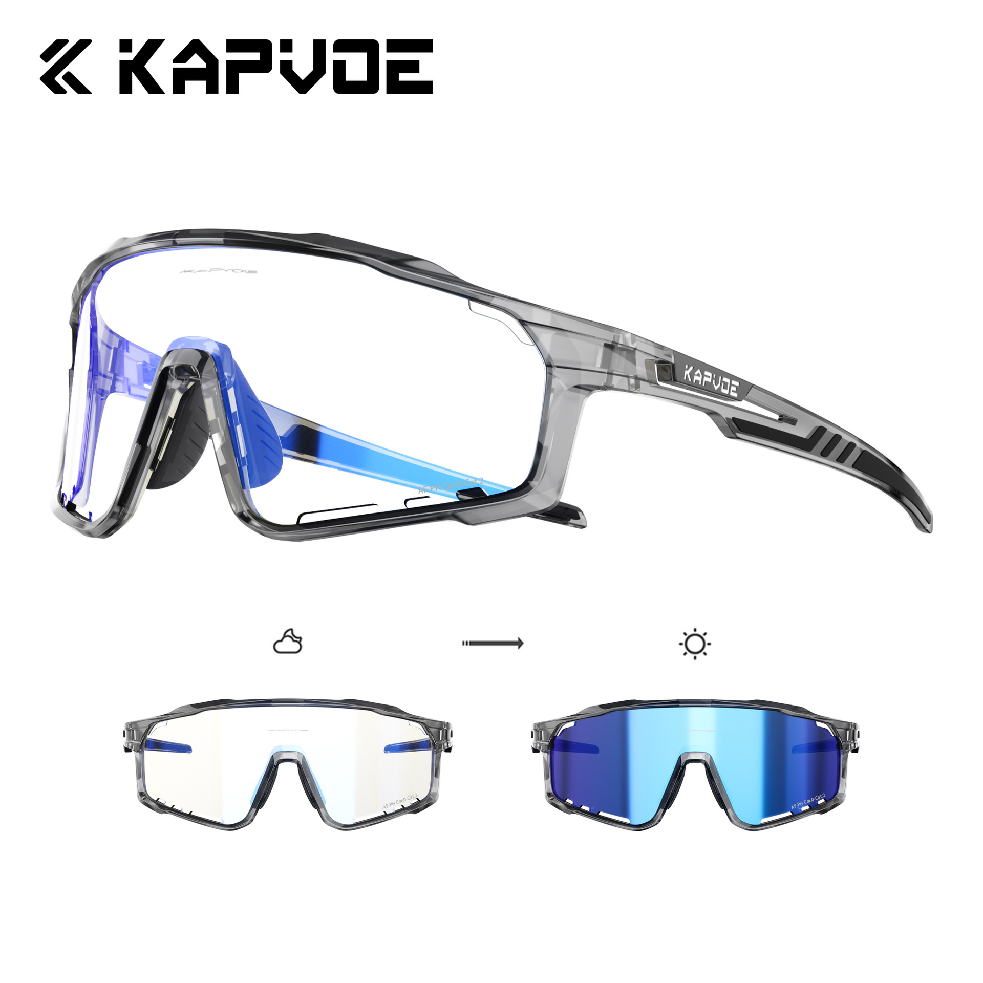 Gafas Fotocromáticas y Antivaho de Ciclismo TR90 Antivaho, Protección UV, A Prueba de Viento