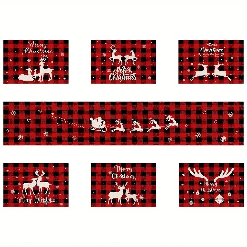 Nuevo conjunto de toallas de mesa transfronterizas de Navidad decoración de mesa Bandera de mesa Bandera de mesa Amazon 2026