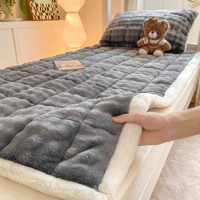 Class a Bubble Rabbit Stuffed Mattress Thickened Warm Student Dormitory Mattress Winter Milk Velvet Home Cushion