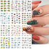 Nail stickers, fake nails, line plant lamp for nails, suitable for import, new collection, flowered