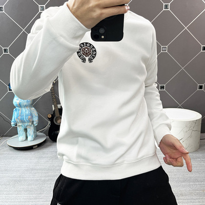 美式潮牌休闲卫衣男女同款2023春装新款圆领小落肩情侣宽松款卫衣