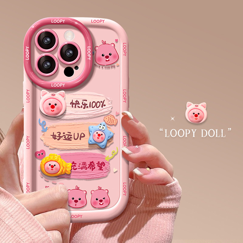 Suitable for Apple 17Promax Puff Mobile Phone Case Iphone14 Pink 13 Women's Model 12 Cartoon 16 Suitable for Apple 17Promax Puff Mobile Phone Case Iphone14 Pink 13 Women's Model 12 Cartoon 16