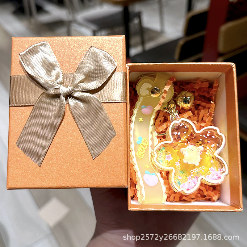 노란 벚꽃 푸딩 개/소프트 로프 y/선물 상자