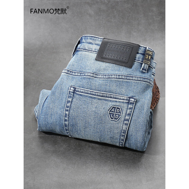 American retro-style, distressed wash, autumn denim pants for men, 2026 new collection, loose-fit, straight-leg, casual pants for men, suitable for spring and autumn