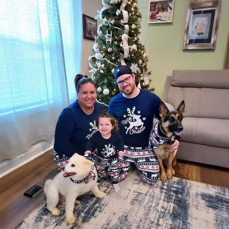 Biancheria intima e pigiami nuovi pigiami stampati per la famiglia di Natale, per la casa, per genitori e bambini, a maniche lunghe e con scollo rotondo_voghion.com