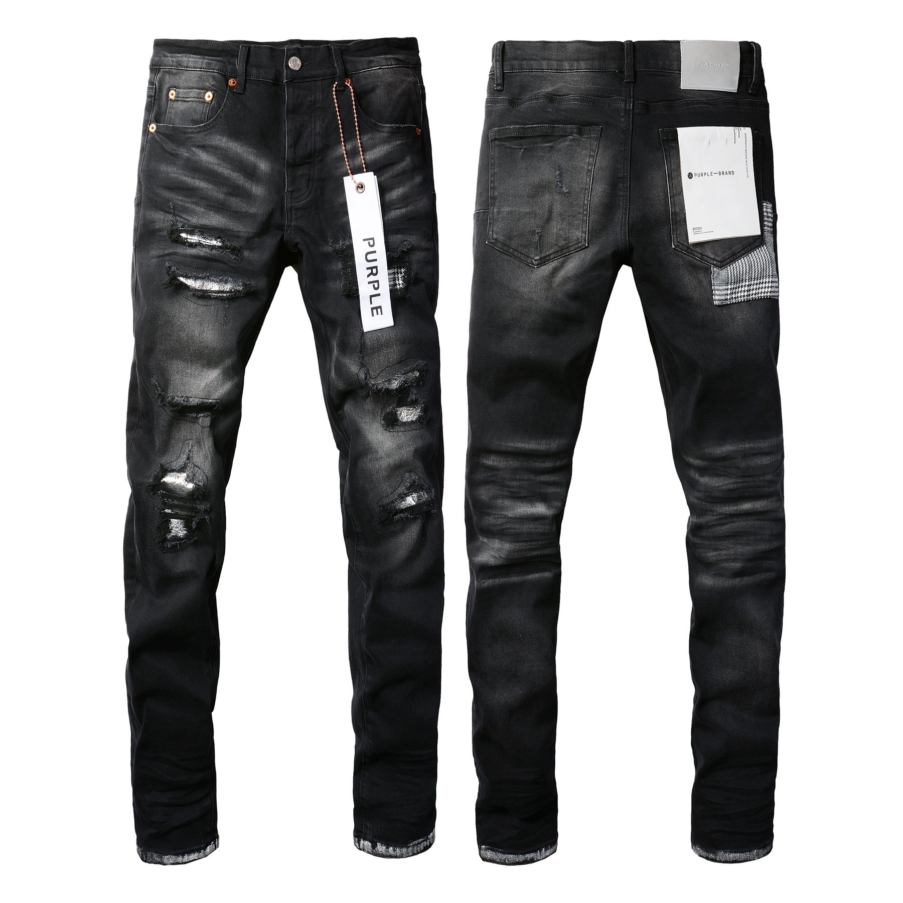 Purple Brand Jeans Slim Fit Distressed Black