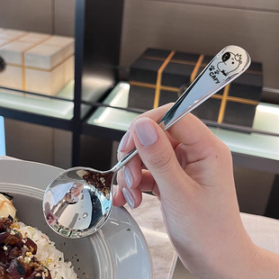 304 Stainless Steel Net Red Spoon Children's Spoon Household Spoon Round Spoon Japanese-style Cute Carto Kappi Bala Soup Spoon More