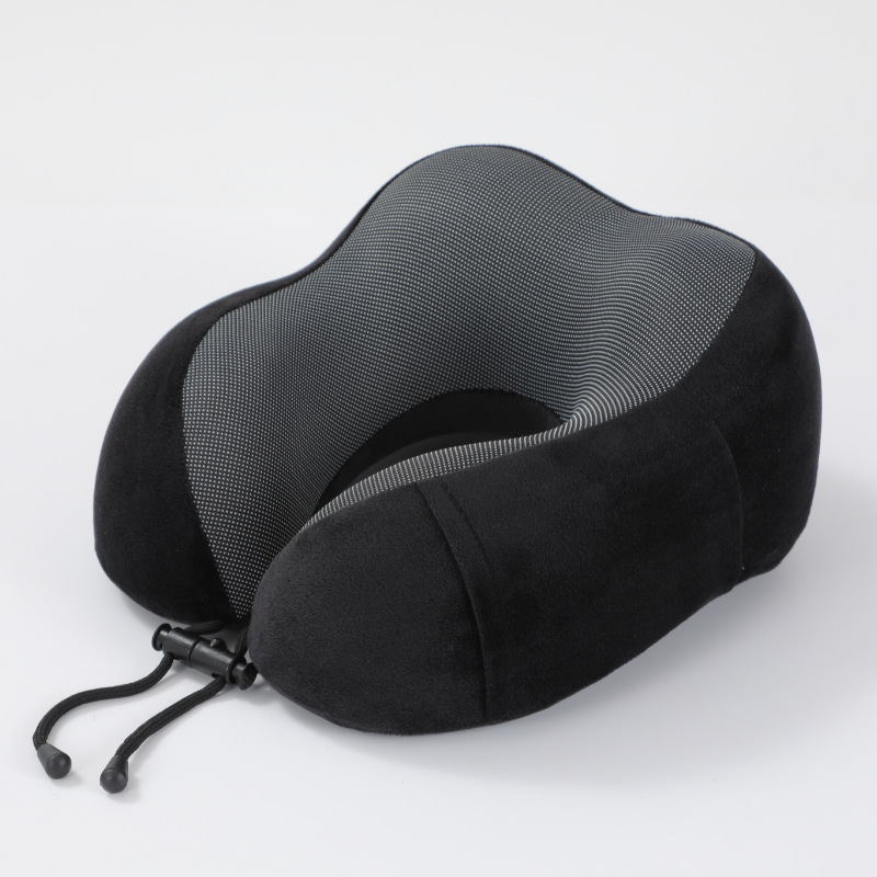 Almohada en forma de U de memoria al por mayor de fábrica Almohada de viaje Almohada para el cuello Almohada para el cuello para la siesta del avión del coche Almohada para el cuello de tela magnética en forma de U