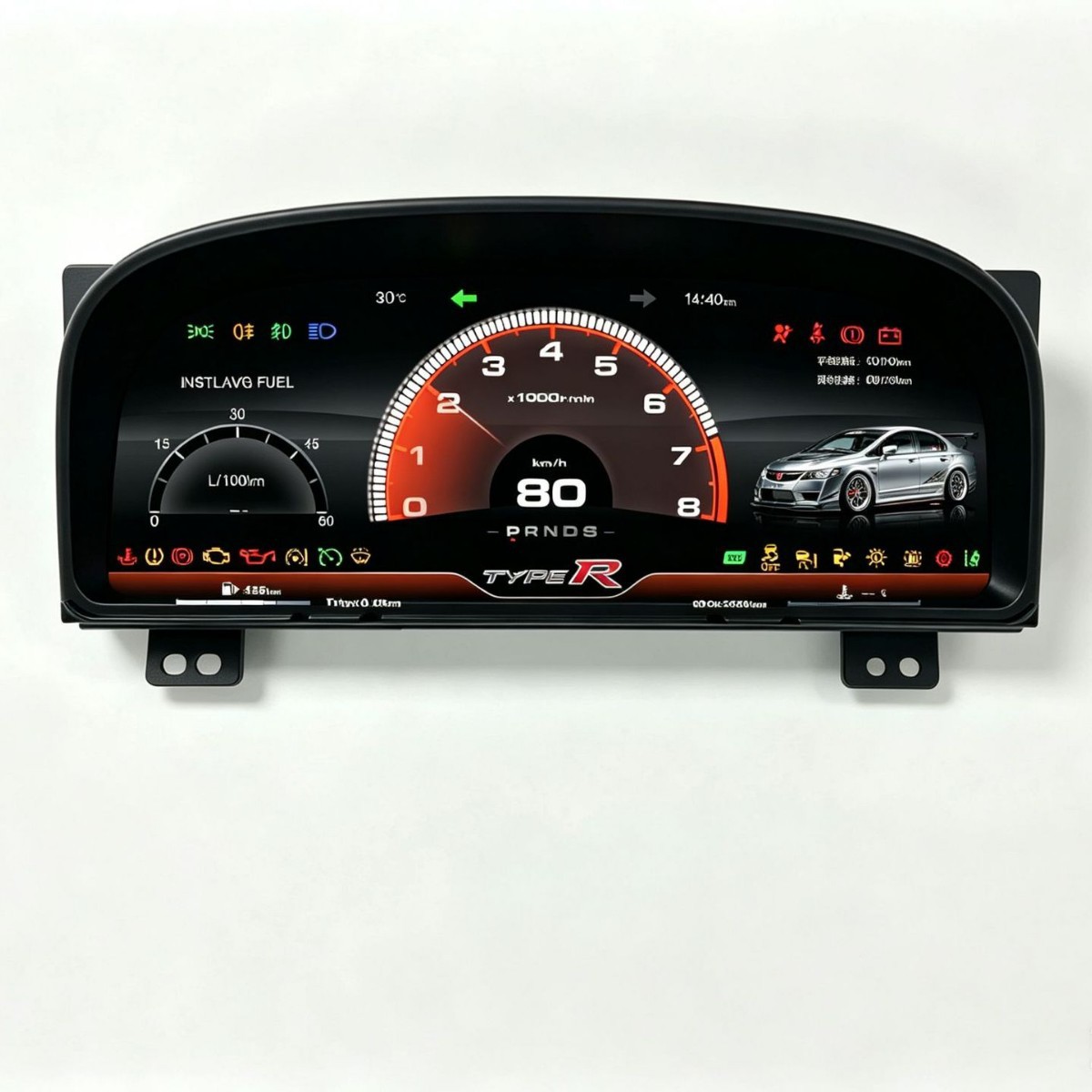 Compatible with Honda 8th generation Civic 2006-2012, full LCD instrument panel non-destructive plug-and-play modification and upgrade