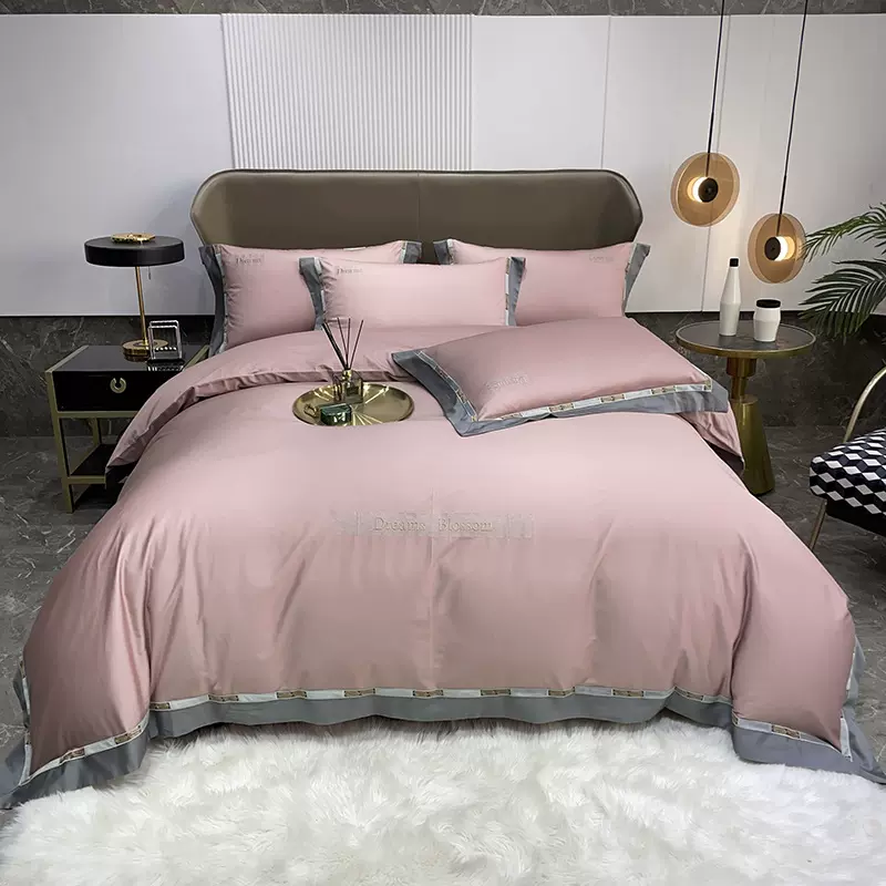 厂家订制100支全棉绣花四件套床笠款床单款常规款三件套皆可定制