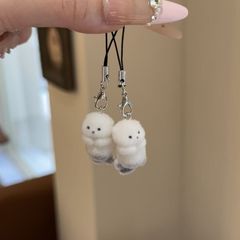 萌海獭小宝挂件小众丑萌治愈系植绒海獭钥匙扣手机挂件可爱高颜值