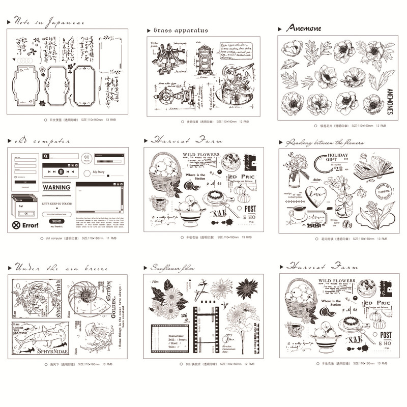 New transparent seal DIY hand account background element retro seal