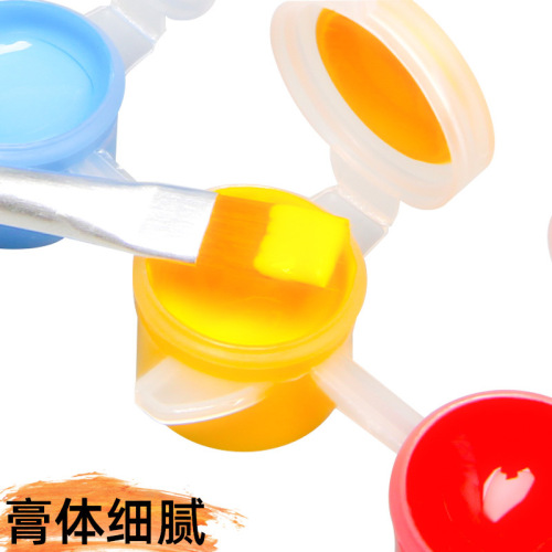 Children's acrylic paint 12-color set 6-piece student art painting and coloring plaster doll paint strips