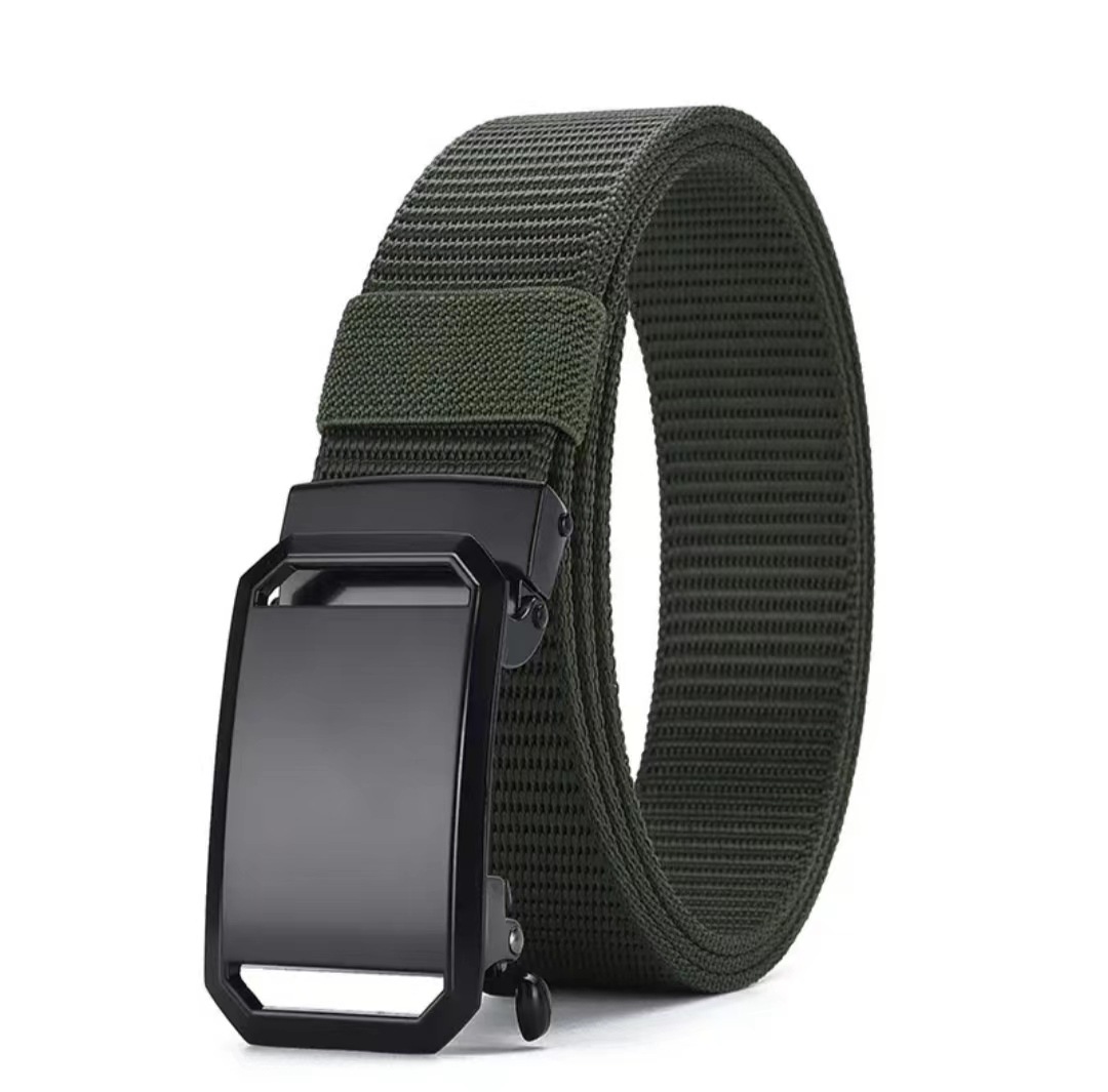 [Durable throughout ten years] Nylon tactical belt classic men's belt automatic buckle work versatile canvas pants work wear
