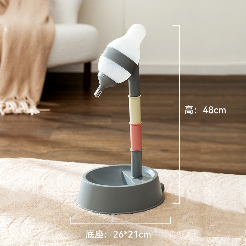 Perro vertical transfronterizo fuente de bebida automática para mascotas alimentación ajustable para mascotas de acero inoxidable antidetonante doble tazón de gato