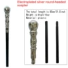 2-section pole electroplated silver round-head mace