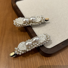 复古重工巴洛克珍珠边夹简约气质发夹顶夹刘海夹子头饰网红碎发卡