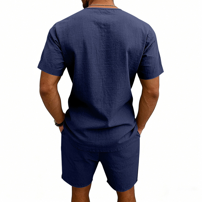 Herren Kurzarmhemd Und Shorts Set Für Den Sommer Im Urlaub_voghion.com