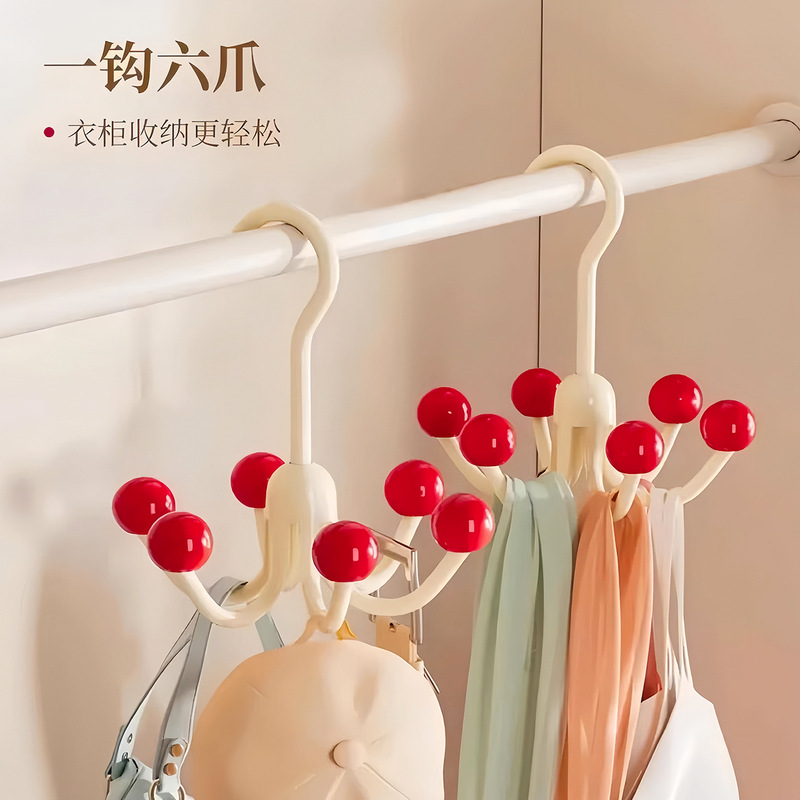 多巴胺旋转六爪挂钩挂帽子收纳神器门后衣柜吊带毛巾包包展示置物|undefined