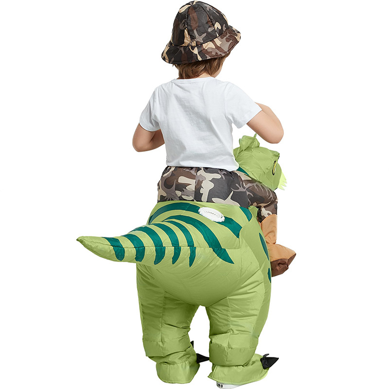 Montar dinosaurio montura Día del niño Disfraces de Halloween Fiesta divertida Tyrannosaurus rex pequeño dinosaurio ropa inflable