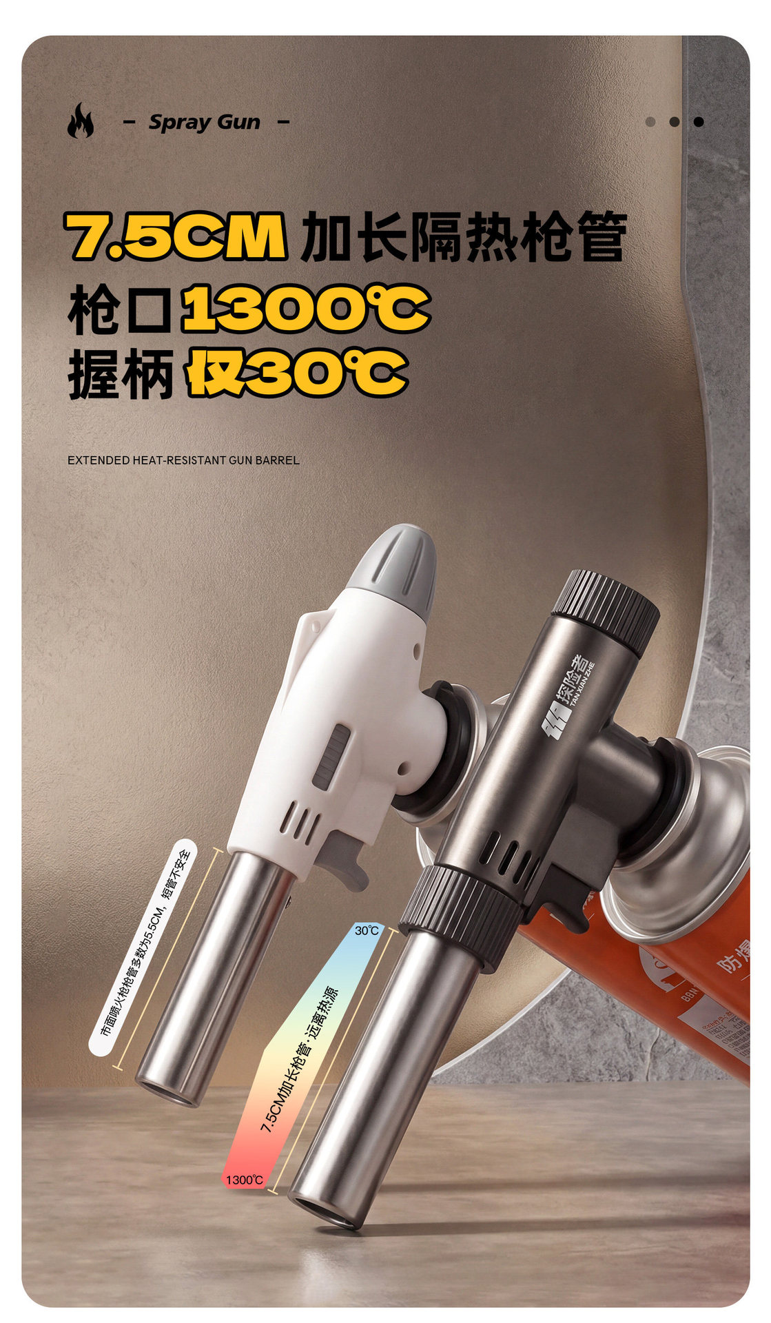 Household baking flame gun, camping stove, outdoor camping flame igniter, recommended gas flame gun