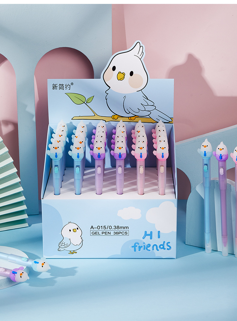 Animal Pattern Cute Style Cute Student Stationery Black Plastic Press Gel Pen
