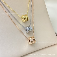 宝家高版本新品迷你弹簧项链女18k玫瑰金时尚轻奢锁骨链直播供货