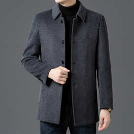 2024双面呢羊毛大衣秋冬新款可脱卸羽绒内胆男中长款休闲毛呢外套