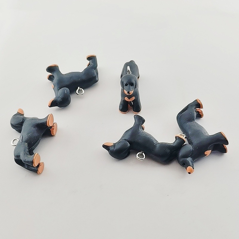 樹脂漫画愛ダックスフント動物ジュエリーペンダント DIY ペットイヤリングネックレスキーホルダーアクセサリー|undefined
