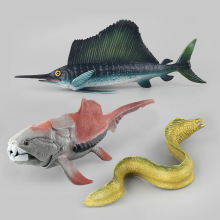 跨境货源仿真海洋生物海鳗鱼邓氏鱼旗鱼实心海底动物儿童玩具认知