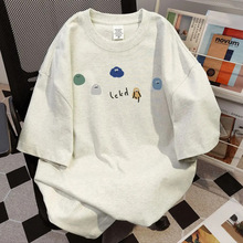 韩版小众设计胖MM简约2-300斤短袖T恤夏季宽松款大码女装百搭上衣