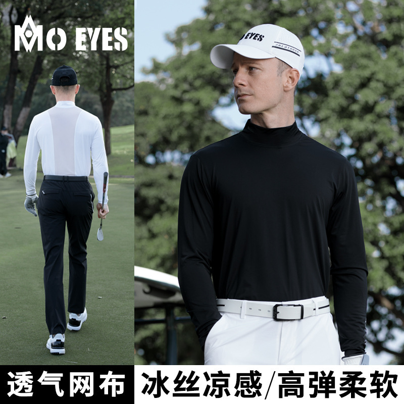 MO EYES Magic Eye Golf Clothing Men's Spring and Summer Ice Silk Base Shirt Breathable Clothes Long Sleeve T-shirt Top